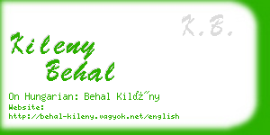 kileny behal business card